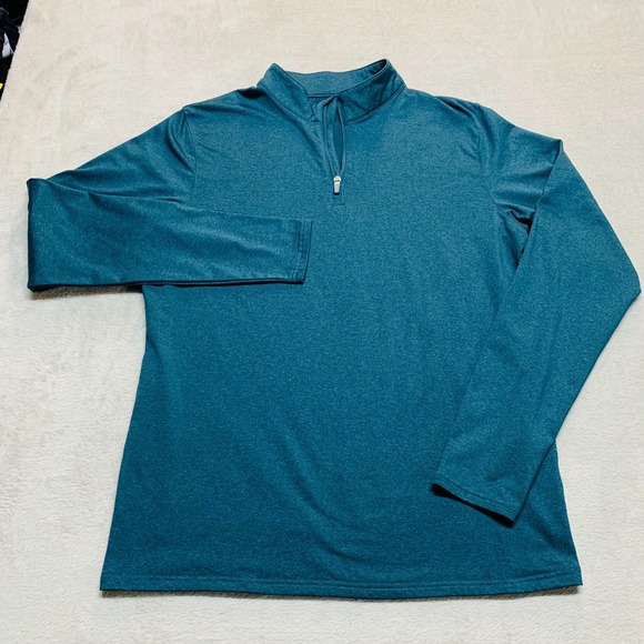 Tesla 1/4 Zip Sweater Pullover Long Sleeve‎ Mens XL Green - Picture 1 of 6